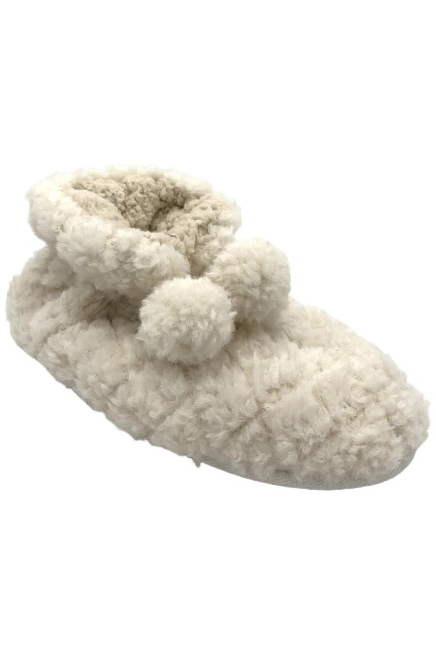 GaaHuu Women's Quilted Teddy Bear Slippers Beige - Medium